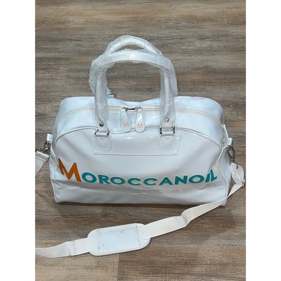 Moroccanoil White Vinyl Carry-On Overnight Travel Duffle Bag – 18x7x12 - Picture 1 of 15